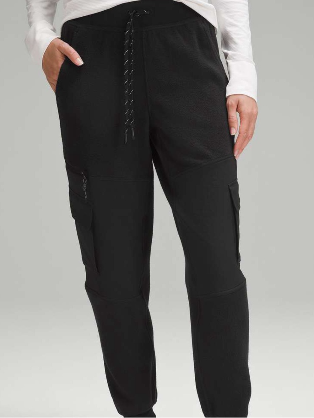 Lululemon Fleece + Ripstop Cargo High-Rise Hiking Jogger - Black